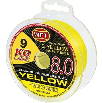 WFT Splétaná Šňůra KG 8.0 Žlutá - 600 m - 0,26 mm - 34 kg