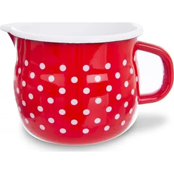 Hrnek s puntíky červený s nálevkou 1,2l