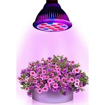 LED grow diamond žárovka E27 fullspektrum 12x3 W (36W, ekvivalent 200W) 9x red + 3x blue pro růst rostlin