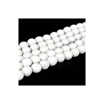 Materiál na výrobu šperku Přírodní láva bílá korálek 8 mm