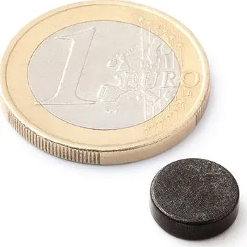 Dekorativní magnet Neodymový magnet kotouč Ø&nbsp;10&nbsp;mm, v.&nbsp;3&nbsp;mm, pozinkovaný černý, síla 1,7&nbsp;kg