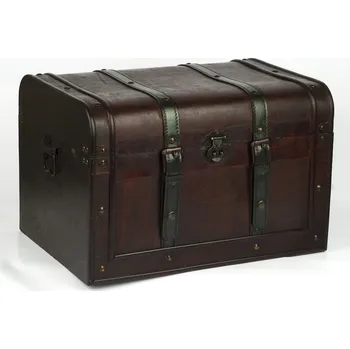 Truhla Dřevěná truhla 48x35x36cm vyštíplá dýha, odřený roh