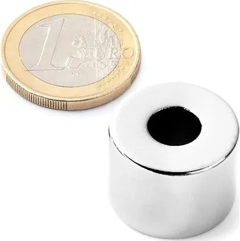 Dekorativní magnet Neodymový kruhový magnet Ø&nbsp;20/8 mm, v.&nbsp;15&nbsp;mm, síla 12 kg