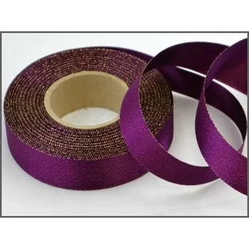 Stuha Stuha atlasová oboulící - fialová třpyt 24 mm-1m