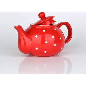 Konvice na čaj Konvice na čaj puntíkovaná červená 1l