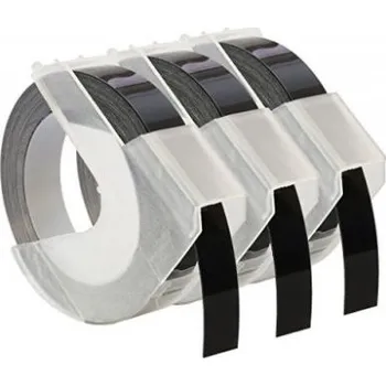 Pásek do tiskárny Kompatibilní páska s DYMO 3D S0847730 3ks Do tiskárny OMEGA bílí tisk/černý podklad 3m/9mm (TBDYS0847730)