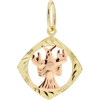 Přívěsek Zlatý přívěsek - znamení zvěrokruhu Rak Tvar: Čtvereček, rytý rámeček