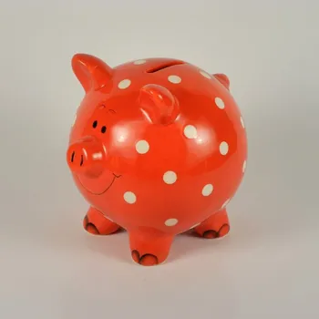 Pokladnička Pokladnička červená s puntíky