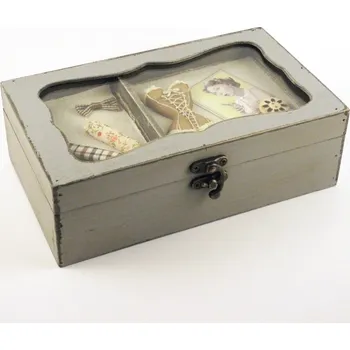 Organizér galanterie Kazeta na šití dřevěná