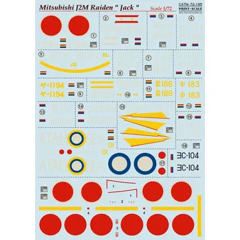 Plastikový model Print Scale 1/72 Mitsubishi J2M Raiden (wet decals)