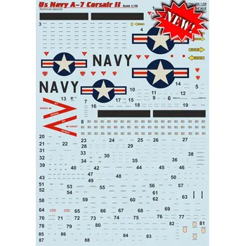 Plastikový model Print Scale 1/48 A-7 Corsair II US Navy - Technical stencils