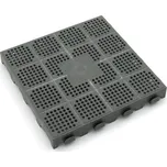 Šedá plastová děrovaná terasová dlažba Linea Combi - délka 39 cm, šířka 39 cm, výška 4,8 cm - 80070056