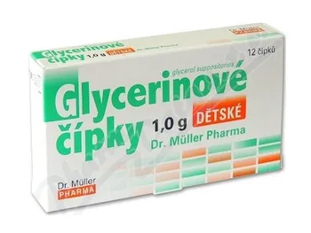 Lék proti zácpě Dr.Müller Glycerinové čípky 1.0g 12 ks dětské
