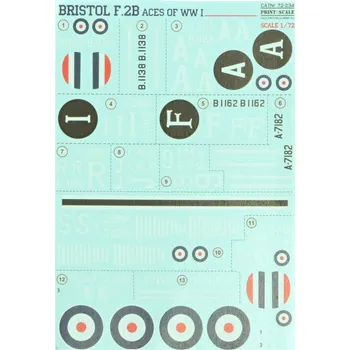 Plastikový model Print Scale 1/72 Bristol F.2B Aces of WWI (wet decals)
