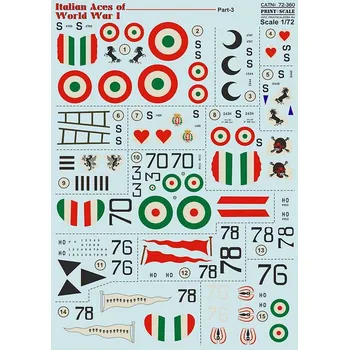 Plastikový model Print Scale 1/72 Italian Aces of WWII Pt.3 (wet decals)