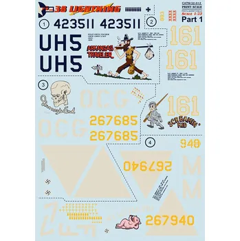 Plastikový model Print Scale 1/32 P-38 Lightning Part 1 (4x camo,incl.stencils)