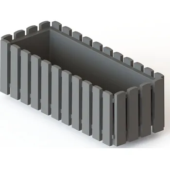 Plastkon Fency truhlík 75 cm, hnědý/šedý