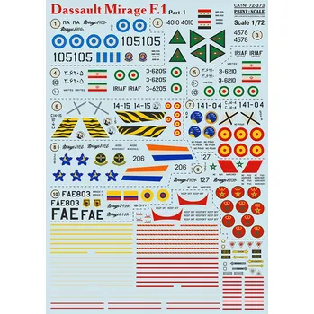 Plastikový model Print Scale 1/72 Dassault Mirage F.1 (wet decals) Part 1