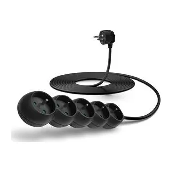 Napájecí kabel CONNECT IT prodlužovací kabel 230 V, 5 zásuvek, 2 m, bez vypínače (černý)