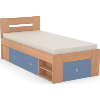 Postel Postel Rea Larisa 90 x 200cm s čely-buk Buk/modrá