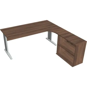 Kancelářský vozík HOBIS kancelářský stůl pracovní, sestava levá - CE 1800 H L, ořech + doprava zdarma