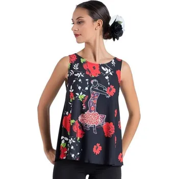 Dámské tričko Happy dance,Tričko s flamenco motivem 2460SU, potisk 22 38
