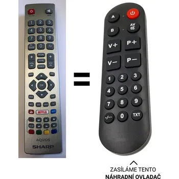 Dálkový ovladač SHARP LC-40FI5442E náhradní dálkový ovladač pro seniory