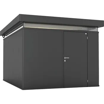 Zahradní domek Plechový zahradní domek Biohort CasaNova 3x4 pravé dveře 304 x 404 cm tmavě šedý metalický