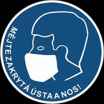 Značení Bezpečnostní značky Mějte zakrytá ústa a nos ø15cm samolepka