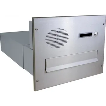 Poštovní schránka 1x poštovní schránka B-042 k zazdění do sloupku + čelní deska s 1x zvonkem a HM URMET - NEREZ / šedá