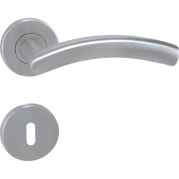 Dveřní kování klika MP - SWING - R Provedení: klika/klika + rozety WC s ukazatelem, Povrch: BN - broušená nerez 8584138298529