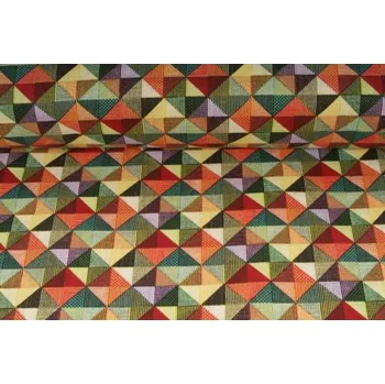 Plátno bavlněné art deco trojúhelníky, metráž, látky