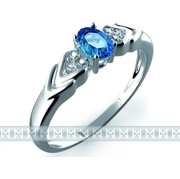 Prsten Prsten s diamantem, bílé zlato briliant, modrý topaz (blue topaz) (3860448-0-52-93)