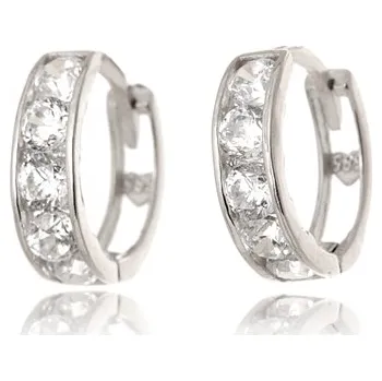 Náušnice Dětské náušnice zlaté kroužky se zirkony ZNA164F + Dárek zdarma