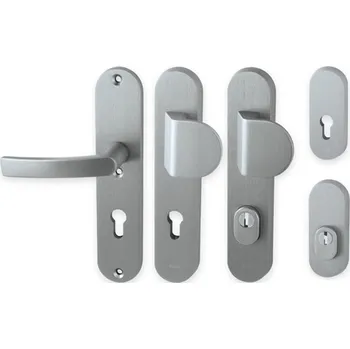 Dveřní kování Bezpečnostní kování AXA - BETA2 Provedení: madlo/kl. s PZ otvorem pro vložku, Povrch: F6 - inox elox, Rozteč: 72 8584138328400
