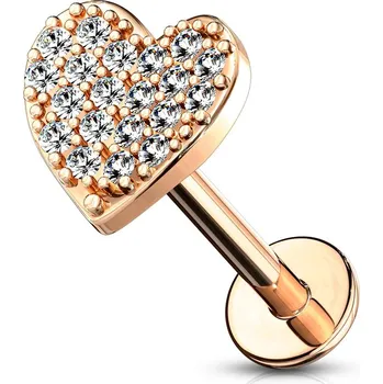 Piercing Šperky4U Piercing do brady - srdíčko 1,2 x 8 mm - LB1084-1208-RDC
