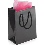 Dárková taška z lesklého papíru černá 120x160x70 mm - Balení po 1 ks