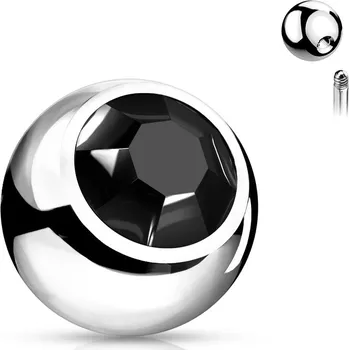 Piercing Šperky4U Náhradní kulička se zirkonem 1,6 x 4 mm - ND024K-1604