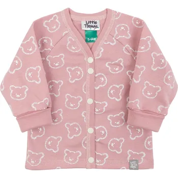 růžový propínací kabátek s medvídky