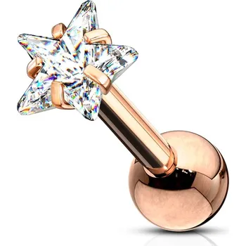 Piercing Šperky4U Zlacený cartilage piercing do ucha, hvězda - CP1052-03