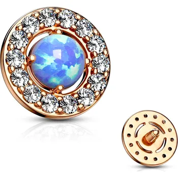 Piercing Šperky4U Zlacený microdermal - ozdobná část, opál - MD011-OP05