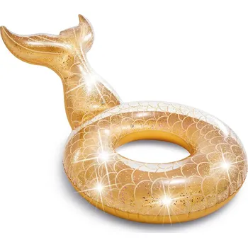 Nafukovací kruh Intex 56258 třpytivý s ploutví zlatý 79 cm