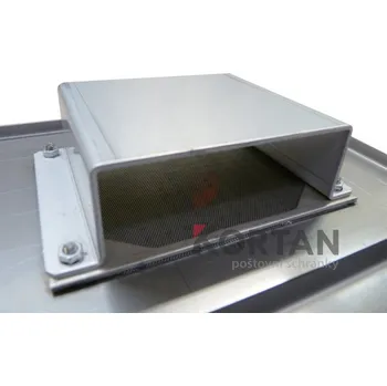 Poštovní schránka 1x poštovní schránka F-046 k zazdění do sloupku + čelní deska s 2x spodním zvonkem a přípravou pro HM - NEREZ / šedá