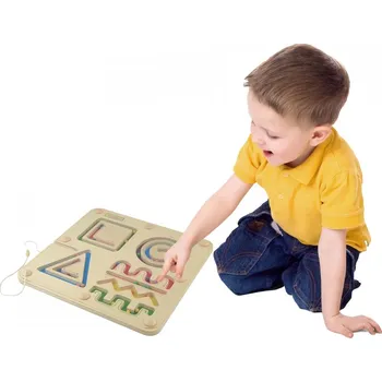 Dřevěná hračka Magnetické bludiště geometrické obrazce