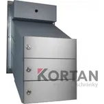 3x poštovní schránka D-041 šikmá k zazdění do sloupku + čelní deska s 3x zvonkem a přípravou pro HM - NEREZ