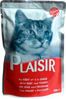 Krmivo pro kočku Plaisir Cat kapsička hovězí/krůtí 100 g