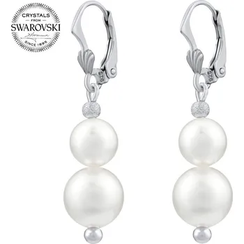 Šperk Stříbrné náušnice SILVEGO s bílou Swarovski® Perlou