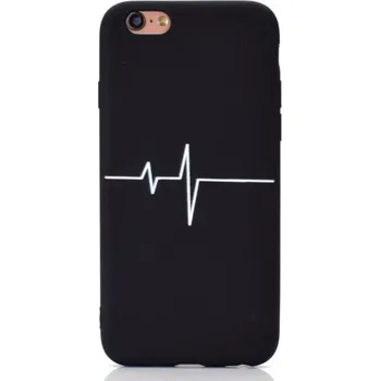 Pouzdro na mobilní telefon Kryt EKG křivka z měkkého plastu pro iPhone 6 Plus / 6S Plus - černý