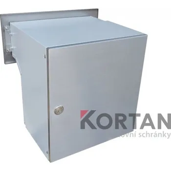 Poštovní schránka 1x poštovní schránka F-042 k zazdění do sloupku + čelní deska se jmenovkou ČD-1 - NEREZ / šedá