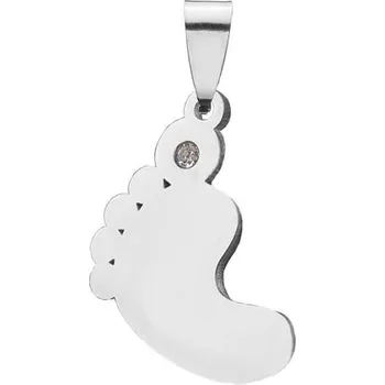 Přívěsek Ocelový přívěsek - stopa se zirkonem